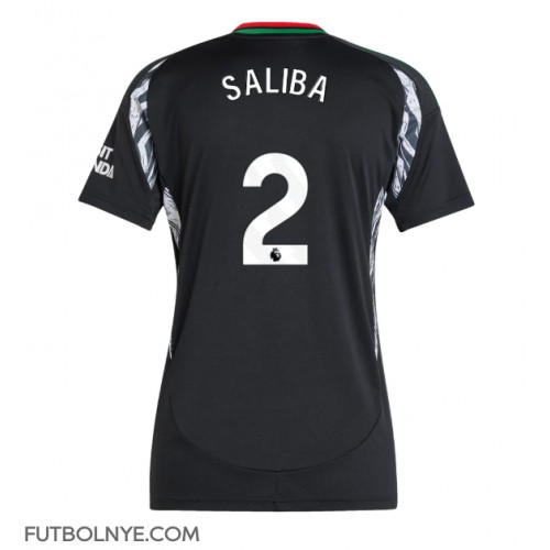 Camiseta Arsenal William Saliba #2 Visitante Equipación para mujer 2024-25 manga corta